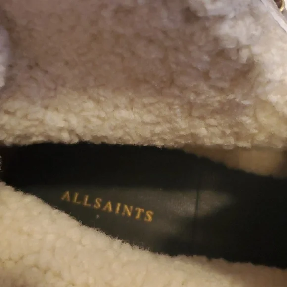 Allsaints Wanda Suede & Shearling Hiking Boot In Gray Size 9 NWT'S - Picture 10 of 12